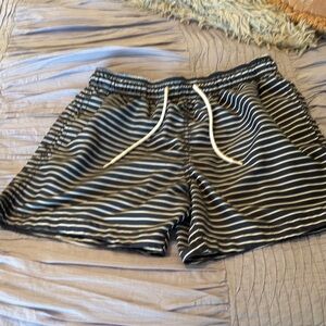 H&M Navy and White Striped Men's Swim Shorts